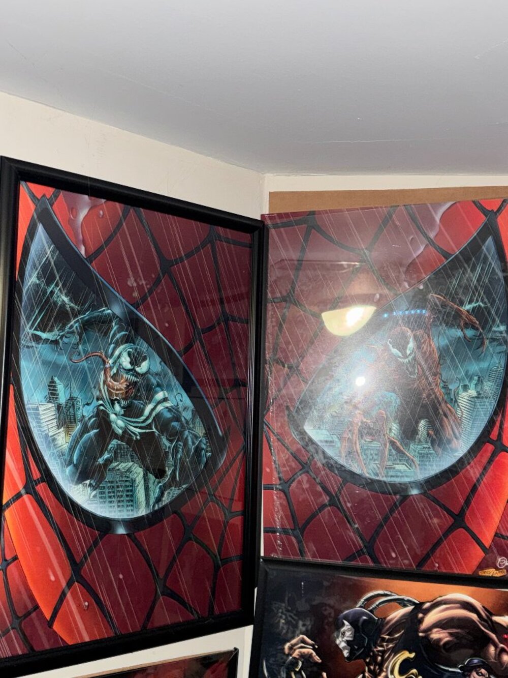 Spider-Man Venom Carnage Framed Art Print Set Pair Marvel Wall Decor